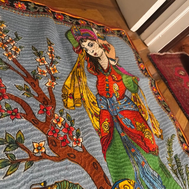 2000 - 2009 Handmade Persian Pateh Embroidery (Boteh Doozi), Over 500 Hours of Meticulous Work. 110 × 82 Cm (43.3 × 32.3 In). One-of-a-Kind. For Sale - Image 5 of 11