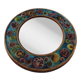 French Ceramic Mirror, 1960s For Sale