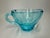 Hazel Atlas Capris Snack Set for Six 1960s Turquoise Colored Glass in Shell Theme For Sale - Image 10 of 11