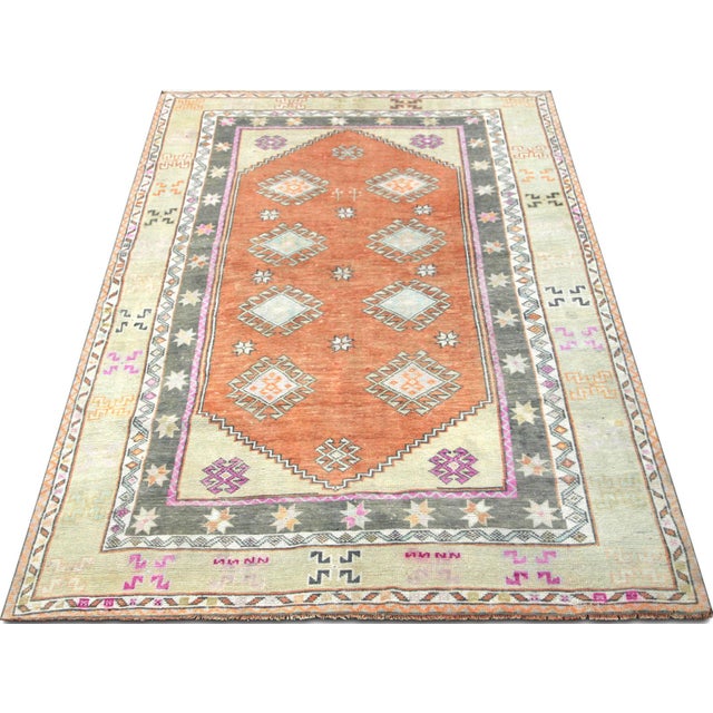 1960s Turkish Oushak Rug For Sale In Los Angeles - Image 6 of 6