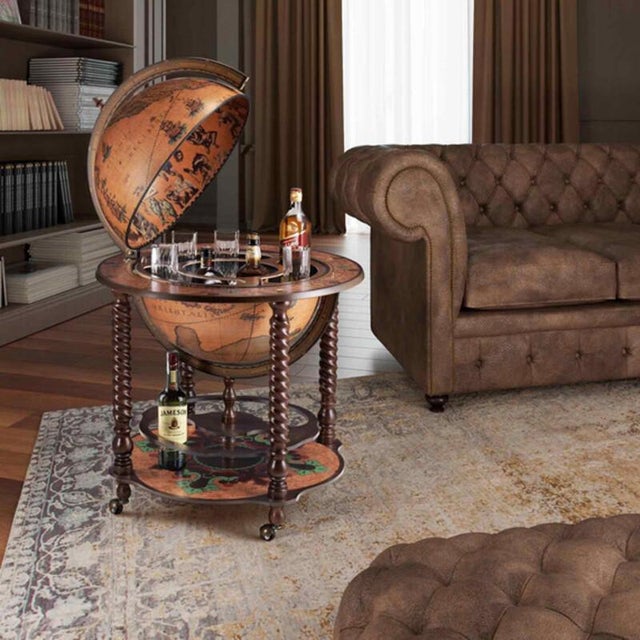 Contemporary Bacchus Bar Globe by Zoffoli Mappamondi For Sale - Image 3 of 11