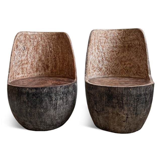 Wood Vintage Wash Coconut Palm Organic Modern Chair For Sale - Image 7 of 7