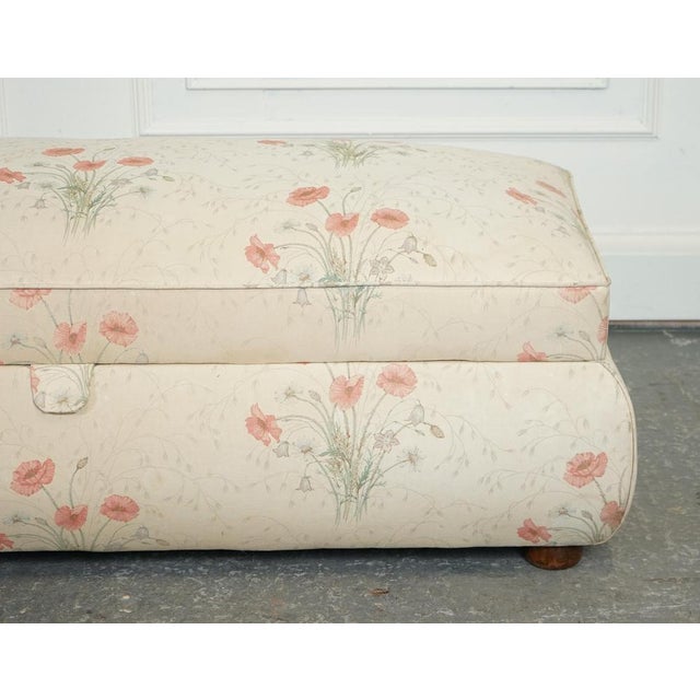 Large Victorian Poppy Flower Pattern Fabric Ottoman Chest Trunk For Sale - Image 5 of 17