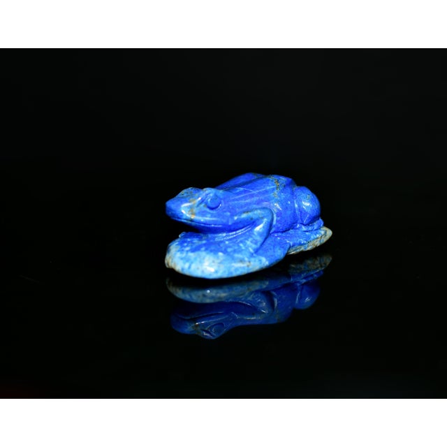 Gemstone Lapis Lazuli Frog Japanese Antique Blue Gemstone For Sale - Image 7 of 11