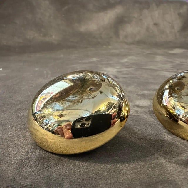 Metal 1970s High Quality Costume Jewelry Gilt Metal Stud Italian Clip on Earrings For Sale - Image 7 of 7