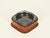 Brown French Leather and Cut Crystal Ashtray attributed to Jacques Adnet, 1960s For Sale - Image 8 of 18