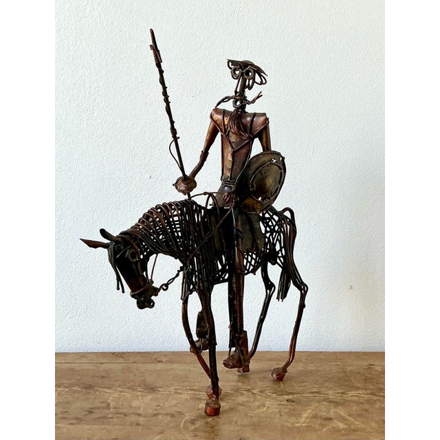 Vintage Boho Brutalist Sculpture of Don Quixote De La Mancha For Sale In West Palm - Image 6 of 12
