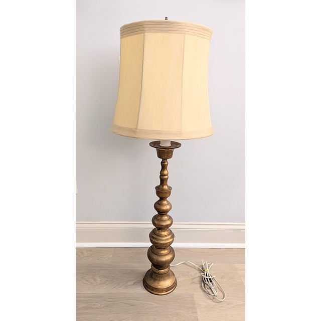 Antique French Brass Paschal Church Altar Candle Holder Candlestick Lamp 32" EUC. This operable antique church altar...