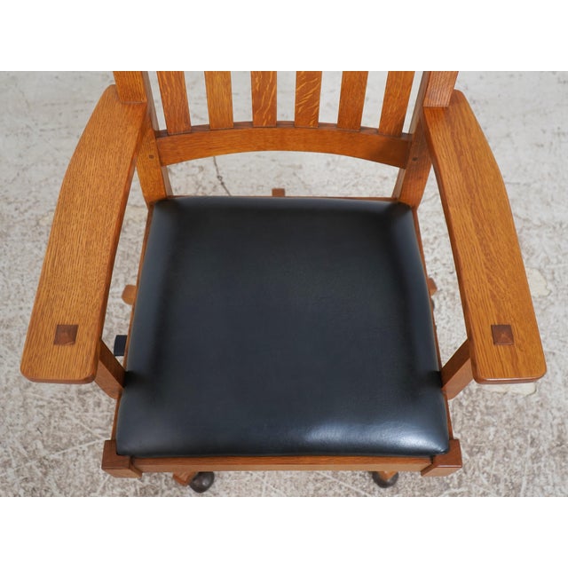 Stickley Arts & Crafts Mission Oak Office Chair For Sale - Image 12 of 18