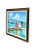 Nautical Late 20th Century Nautical Acrylic Painting, Signed Sailboats by Port in Spain, Framed, 38"w For Sale - Image 3 of 9
