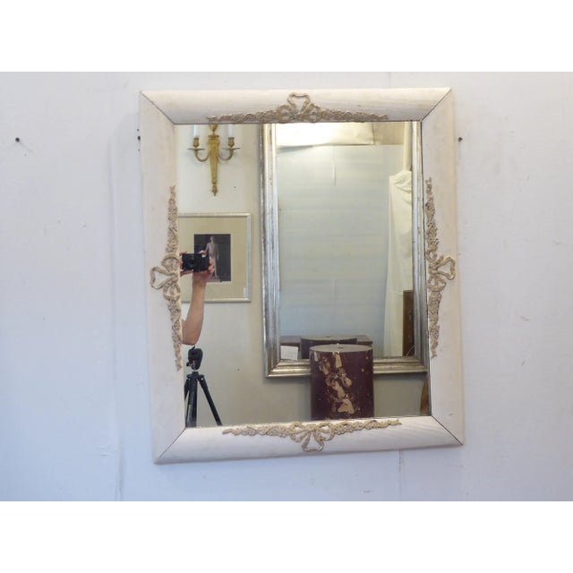 Mid 20th Century Vintage Weathered Whitewashed Mirror For Sale - Image 5 of 5