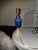 Glass Mid 19th Century Star and Punty Blue Glass Font Lamp For Sale - Image 7 of 7