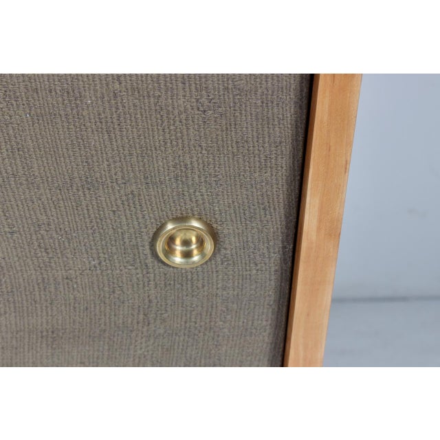 1950s Paul McCobb Planner Group Maple, Grasscloth & Wrought Iron Credenza, 1950s For Sale - Image 5 of 18