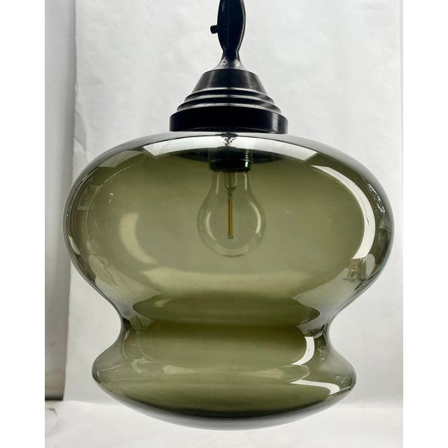 Art Nouveau Opaline Ceiling Lamp from Massive Belgium, 1930s For Sale - Image 4 of 14