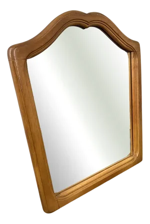 Vintage French Oak Wall Mirror with Carved Frame