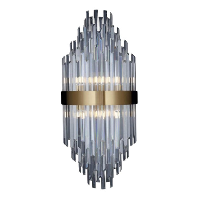 Collection Minerva Wall Lamp in Metal and Crystal by Jago For Sale