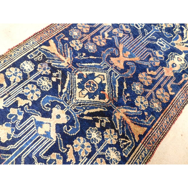 Blue Antique Hand Knotted Persian Rug. 3'4"x 6'8" For Sale - Image 8 of 18