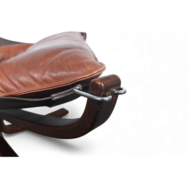 Mid-Century Modern Mid 20th Century Lowback Falcon Chair in Cognac Leather by Sigurd Ressell For Sale - Image 3 of 10