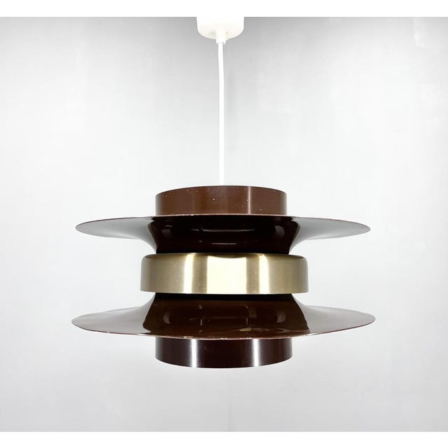 Metal Space Age German Pendant Light in Metal, 1970s For Sale - Image 7 of 13
