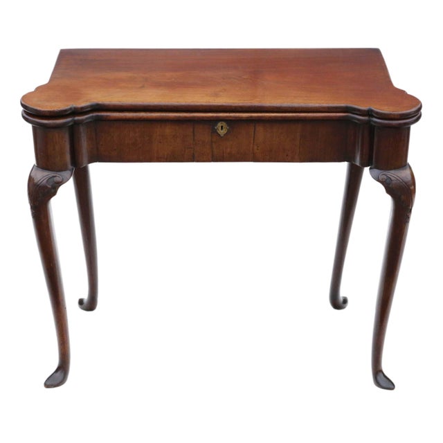 Antique Georgian George Ii Inlaid Mahogany Folding Card or Tea Table, 1750s For Sale - Image 15 of 15