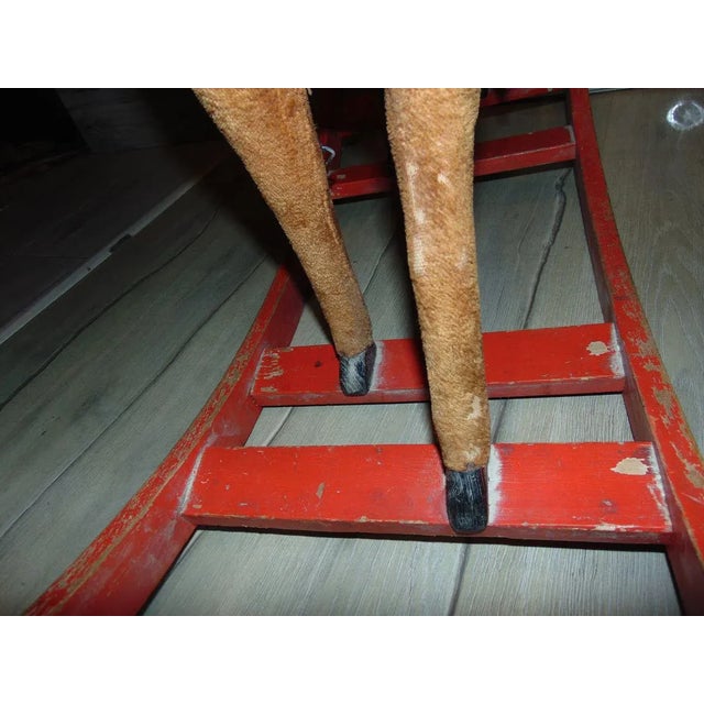 Wood Art Deco Wooden Rocking Horse For Sale - Image 7 of 10