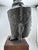 Vintage Bronze Crowned Buddha Head in Thai Ayutthaya Style. Wood Base Sculpture For Sale In New York - Image 6 of 11