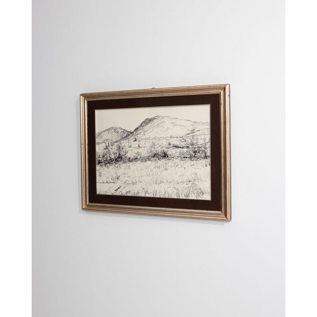 1980s France Brown Wood Drawing For Sale - Image 13 of 15
