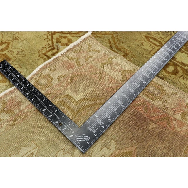 Mid 20th Century Vintage Turkish Oushak Runner - 04'04 X 12'06 For Sale - Image 5 of 10