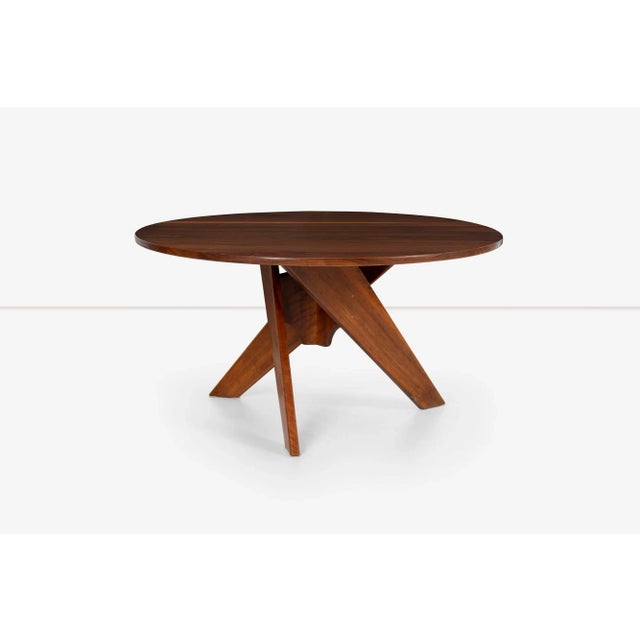 Contemporary Arthur Espent Carpenter Three Leg Table Walnut Dining Table 1960 For Sale - Image 3 of 12