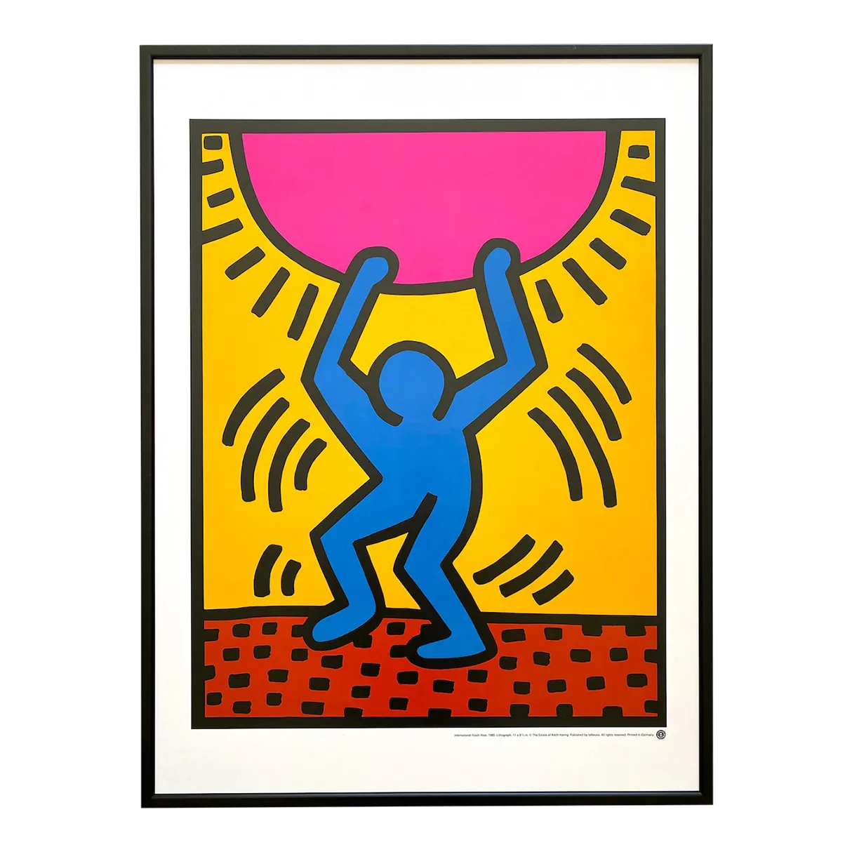 Lithographie Encadrée Keith Harrington Estate - Pop Art International Youth Year 1985