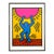Keith Haring Estate Vintage 1989 Lithograph Print Framed Pop Art Poster " International Youth Year " 1985 For Sale