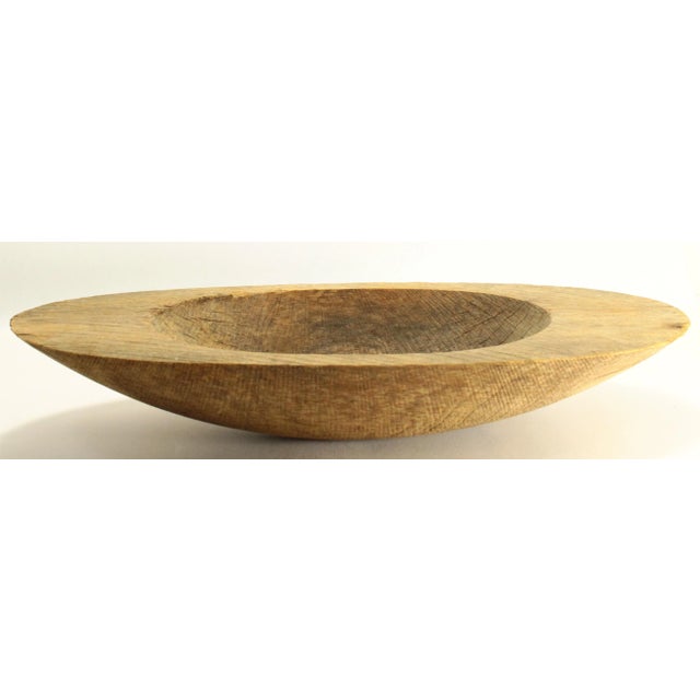 19th Century Treen Ware Hardwood Oval Bowl Small Trencher, New England For Sale - Image 4 of 12