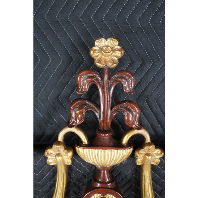 Gold 1990s Maitland Smith Adams Style Parcel Gilt Neoclassical Carved Mahogany Mirror For Sale - Image 8 of 11