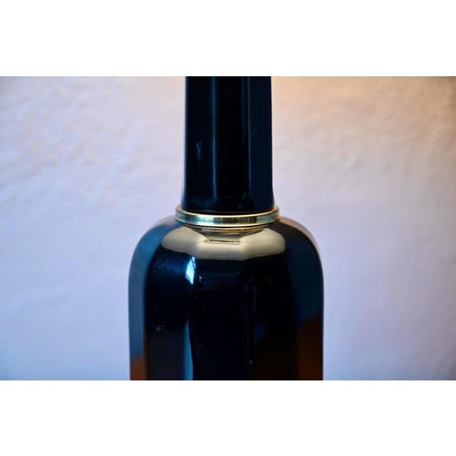 Scandinavian Lamp in Black Porcelain and Brass in the style of Sohølm, 1960s For Sale - Image 6 of 14