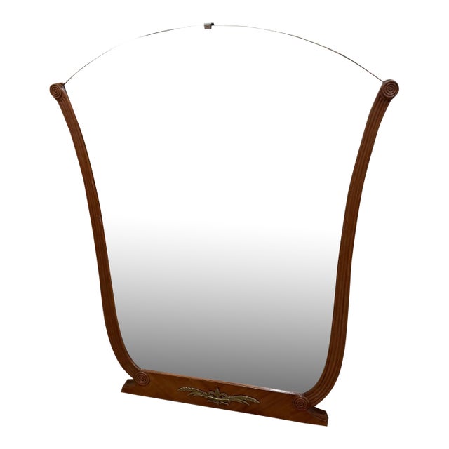 Early 20th Century Empire Style Giltwood Mirror With Arched Top For Sale