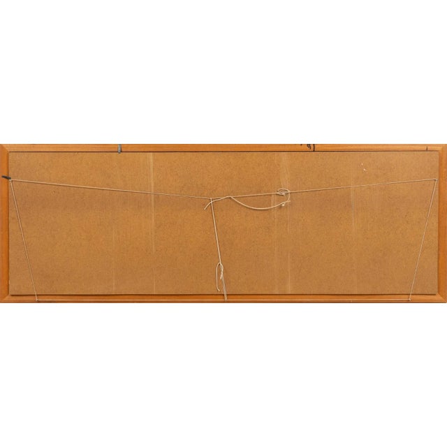 Wood Pastoral Scene With Oxcarts and Rafts by Unknown Batik Artist For Sale - Image 7 of 7