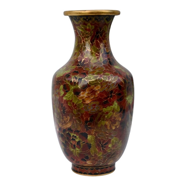 Vtg. Vintage Chinese Cloisonne Enamel Vase For Sale