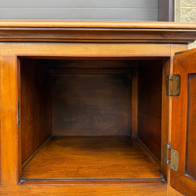 Vintage Statton Queen Anne Solid Cherry 3 Drawer Locking Sideboard or Buffet For Sale - Image 9 of 17
