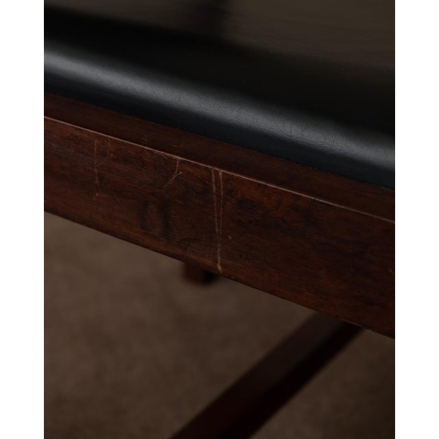 Vintage Scandinavian Style Wooden and Black Skai Leather Armchair, 1960s For Sale - Image 18 of 18