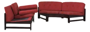 Set of Mid-Century Fuchsia Low Modular Sofa Set, 1960s