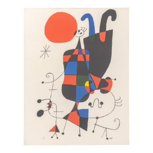Joan Miro "Figures and Dog..." Screenprint