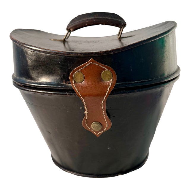 Vintage, English Leather Hat Box For Sale