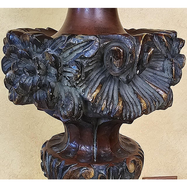 Antique Frederick Cooper Ornate Hollywood Regency Table Lamp With Fringe Shade For Sale In Washington DC - Image 6 of 18
