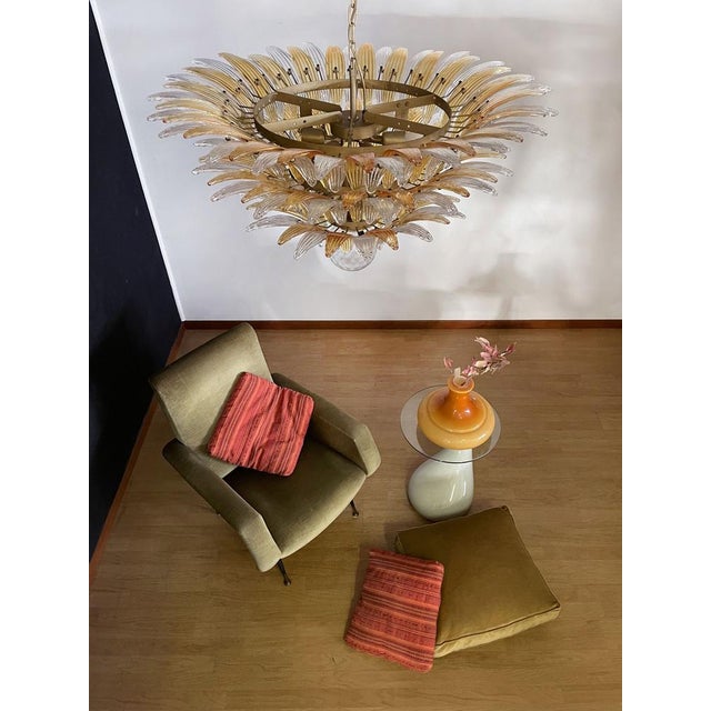 Palmette Ceiling Light with Clear and Amber Glasses, 1990 For Sale - Image 15 of 18