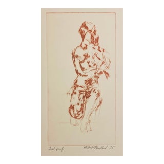 1975 Margaret Friedland Impressionist Female Nude Etching For Sale