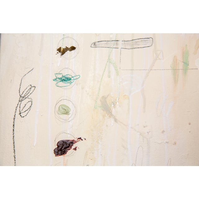 Large Original Beige Abstract Painting on Canvas by Margot Sinclair For Sale In New York - Image 6 of 12