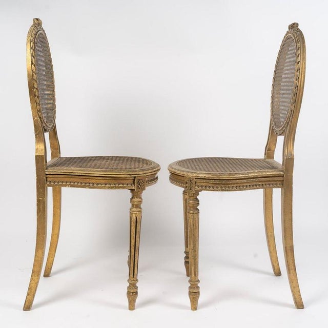 Napoleon III Carved Wooden Chairs with Cane Seats, 19th Century, Set of 2 For Sale - Image 8 of 10