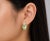 Contemporary Late 20th Century Pair of 14K Yellow Gold Cabochon Green Amethyst Tsavorite Diamond Leaf Earrings For Sale - Image 3 of 3
