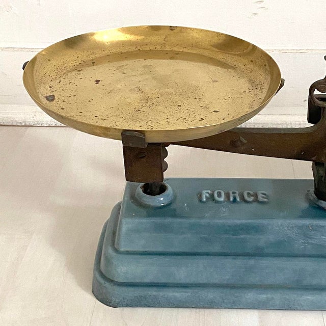 1950s Vintage Blue Enamel Roberval Balance, 1950s For Sale - Image 5 of 6