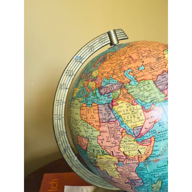 Vintage Mid-Century Modern Terrestrial Globe by the Geo. F. Cram Co 8-Inch For Sale In Cincinnati - Image 6 of 12